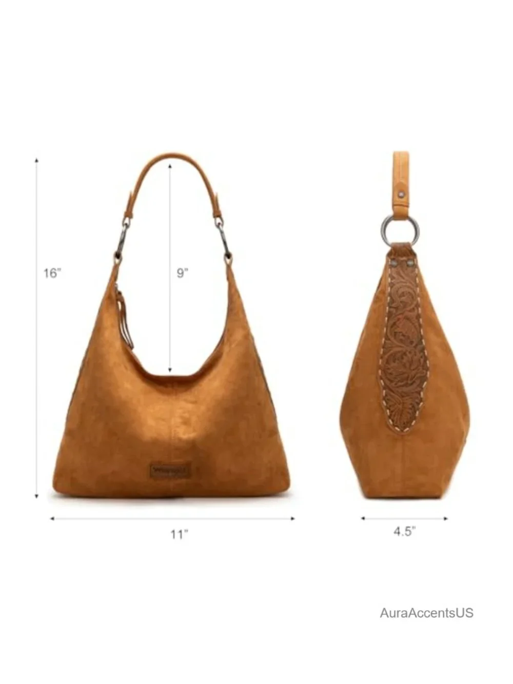 Suede Hobo Shoulder Bag Slouchy Western Style Purse for Women